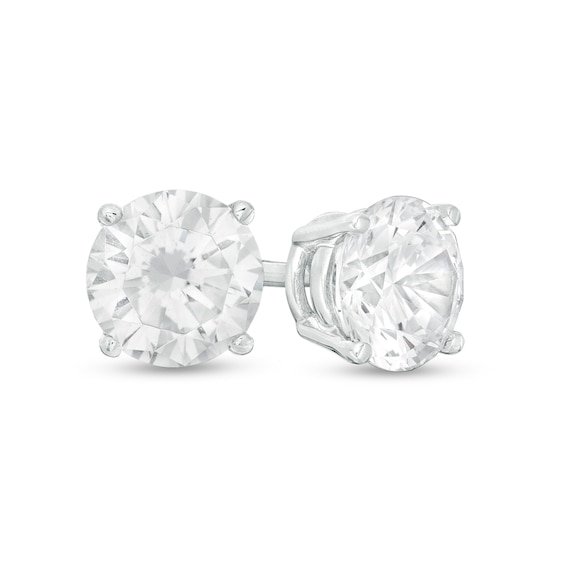 CT. T.W. Certified Canadian Diamond Solitaire Stud Earrings in 18K White Gold (H/SI2