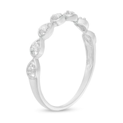 0.06 CT. T.W. Diamond Teardrop Frames Band in 10K Gold