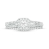 0.36 CT. T.W. Princess-Cut Diamond Frame Split Shank Bridal Set in 10K White Gold