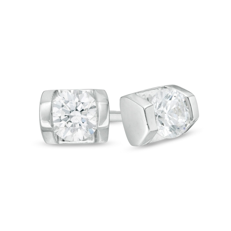 0.30 CT. T.W. Certified Canadian Diamond Solitaire Stud Earrings in 14K White Gold (I/I1)