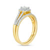 0.36 CT. T.W. Princess-Cut Diamond Frame Split Shank Bridal Set in 10K Gold