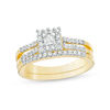 0.46 CT. T.W. Princess-Cut Diamond Frame Bridal Set in 10K Gold