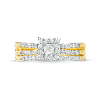 0.46 CT. T.W. Princess-Cut Diamond Frame Bridal Set in 10K Gold