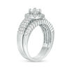 Thumbnail Image 2 of 0.91 CT. T.W. Diamond Cushion Frame Bridal Set in 10K White Gold