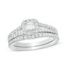 Thumbnail Image 0 of 0.45 CT. T.W. Princess-Cut Diamond Frame Bridal Set in 10K White Gold