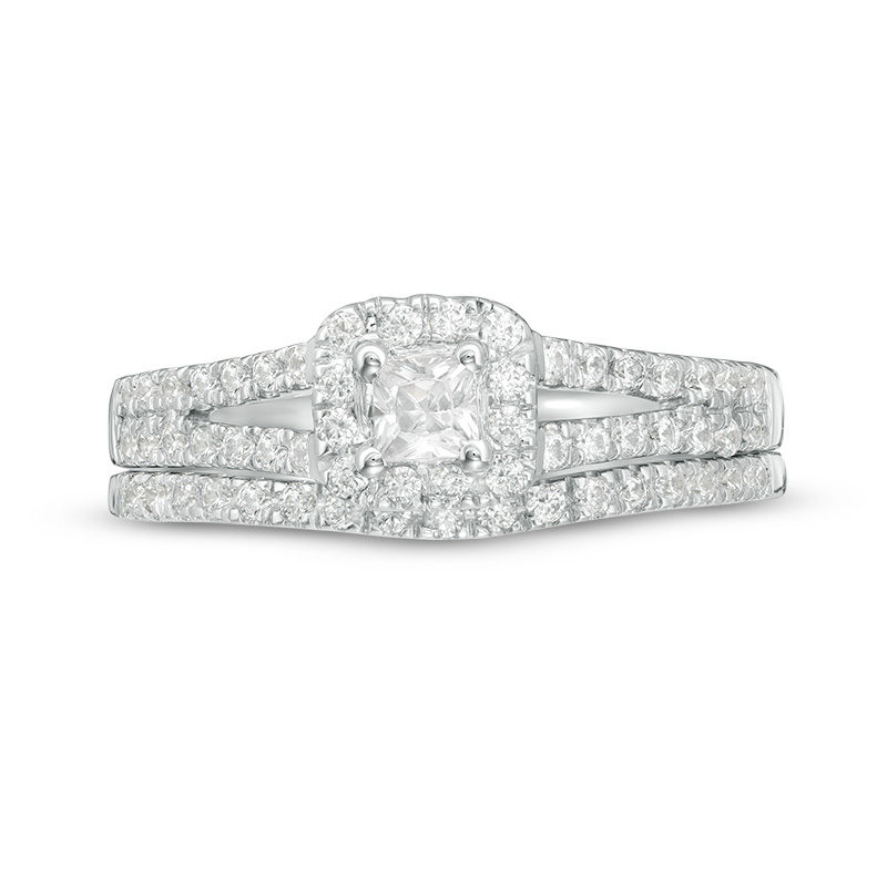 0.45 CT. T.W. Princess-Cut Diamond Frame Bridal Set in 10K White Gold