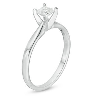 0.50 CT. Princess-Cut Diamond Solitaire Engagement Ring in 14K White Gold (J/I3)