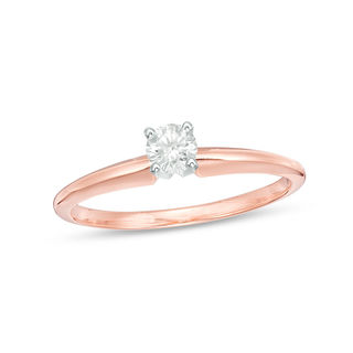 0.20 CT. Diamond Solitaire Engagement Ring in 14K Rose Gold