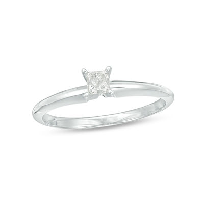 0.20 CT. Princess-Cut Diamond Solitaire Engagement Ring in 14K White Gold