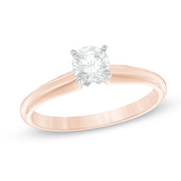 0.50 CT. Diamond Solitaire Engagement Ring in 14K Rose Gold (J/I3)