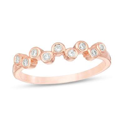 0.085 CT. T.W. Diamond Zig-Zag Stackable Band in 10K Rose Gold