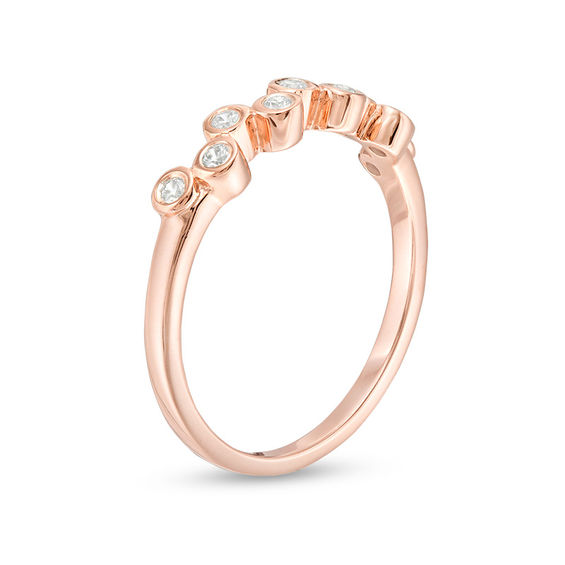 0.085 CT. T.W. Diamond Zig-Zag Stackable Band in 10K Rose Gold