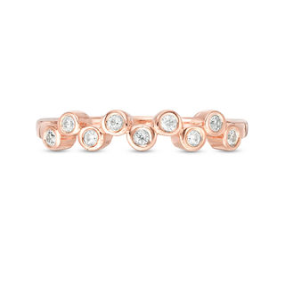 0.085 CT. T.W. Diamond Zig-Zag Stackable Band in 10K Rose Gold