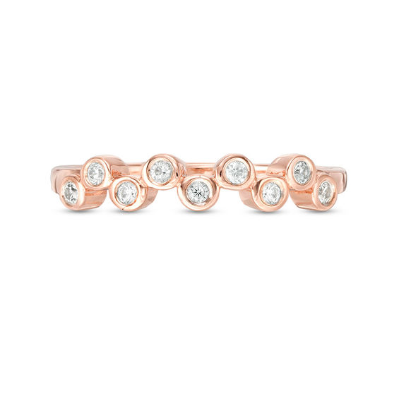 0.085 CT. T.W. Diamond Zig-Zag Stackable Band in 10K Rose Gold