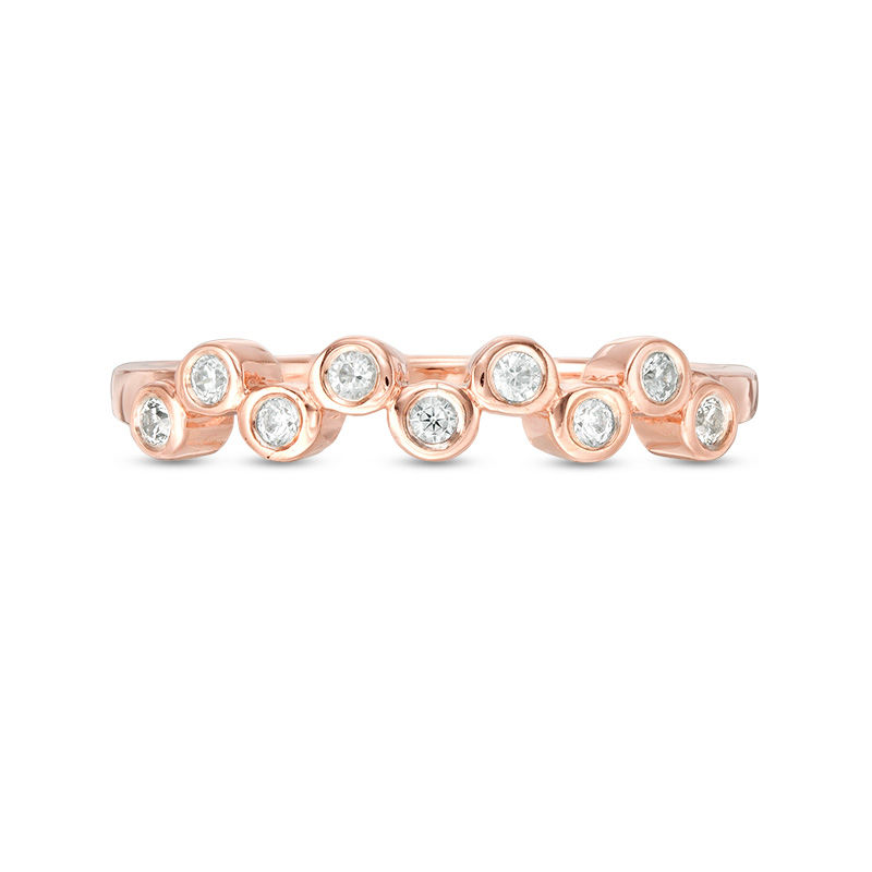 0.085 CT. T.W. Diamond Zig-Zag Stackable Band in 10K Rose Gold|Peoples Jewellers