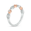 Thumbnail Image 1 of 0.18 CT. T.W. Diamond Alternating Circle and Marquise Vintage-Style Stackable Band in 10K Two-Tone Gold