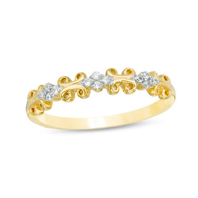 0.066 CT. T.W. Diamond Filigree Stackable Band in 10K Gold