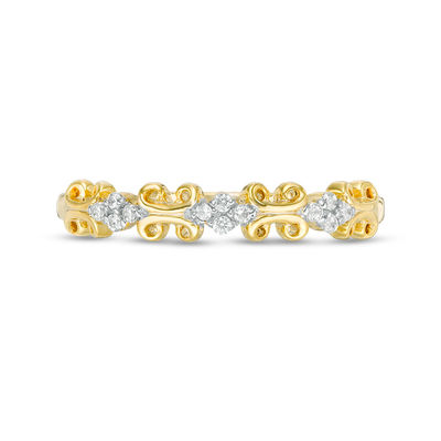 0.066 CT. T.W. Diamond Filigree Stackable Band in 10K Gold