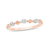 Thumbnail Image 0 of 0.115 CT. T.W. Diamond and Beaded Alternating Stackable Band in 10K Rose Gold