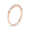 Thumbnail Image 1 of 0.115 CT. T.W. Diamond and Beaded Alternating Stackable Band in 10K Rose Gold