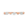 Thumbnail Image 2 of 0.115 CT. T.W. Diamond and Beaded Alternating Stackable Band in 10K Rose Gold