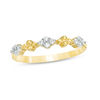 Thumbnail Image 0 of 0.115 CT. T.W. Diamond and Beaded Alternating Stackable Band in 10K Gold