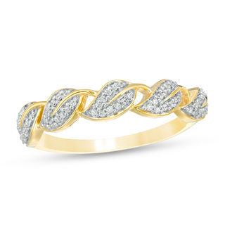 0.088 CT. T.W. Diamond Leaf Stackable Band in 10K Gold