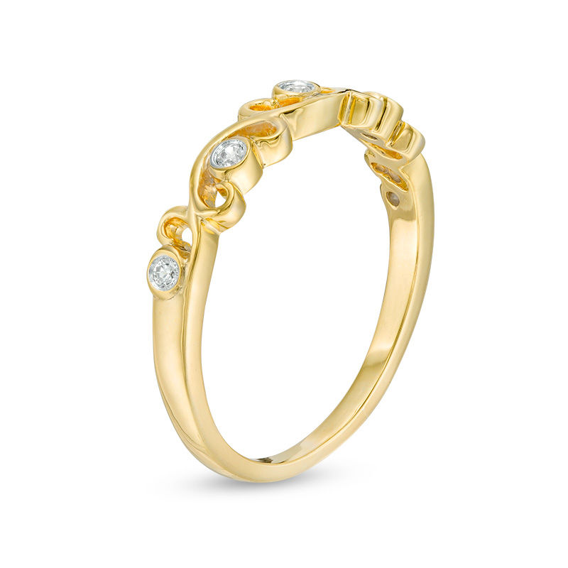 0.04 CT. T.W. Diamond Filigree Stackable Band in 10K Gold|Peoples Jewellers