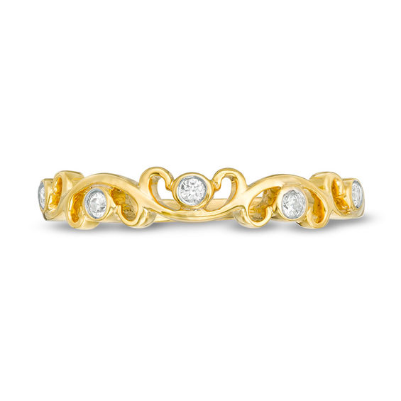 0.04 CT. T.W. Diamond Filigree Stackable Band in 10K Gold