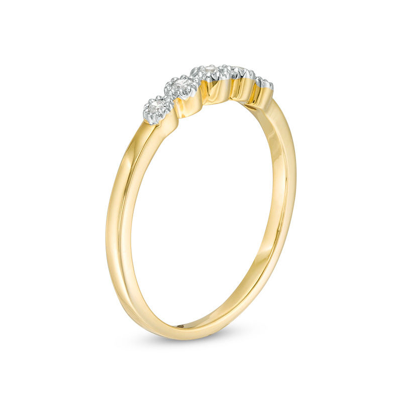 0.086 CT. T.W. Diamond Five Stone Stackable Band in 10K Gold