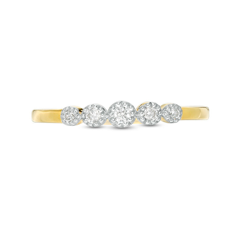 0.086 CT. T.W. Diamond Five Stone Stackable Band in 10K Gold