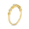 0.115 CT. T.W. Diamond Three Stone and Beaded Vintage-Style Stackable Band in 10K Gold