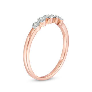 0.086 CT. T.W. Diamond Five Stone Stackable Band in 10K Rose Gold