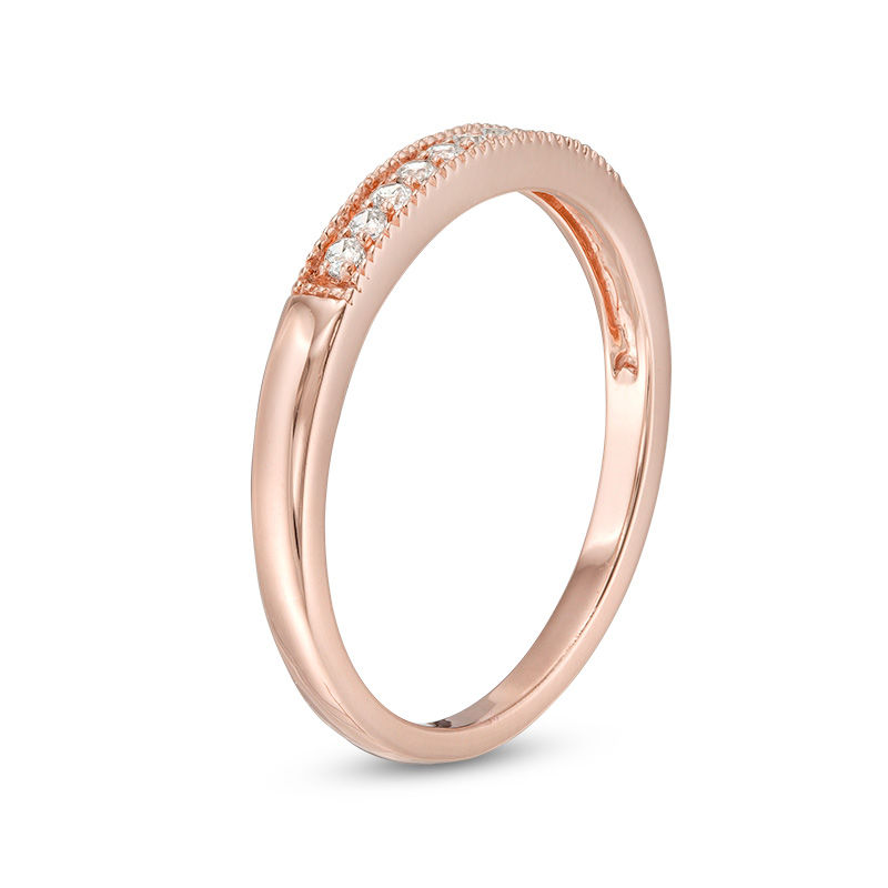 0.085 CT. T.W. Diamond Vintage-Style Stackable Band in 10K Rose Gold|Peoples Jewellers