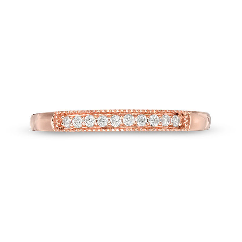 0.085 CT. T.W. Diamond Vintage-Style Stackable Band in 10K Rose Gold|Peoples Jewellers