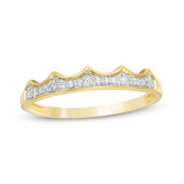 0.088 CT. T.W. Diamond Crown Stackable Band in 10K Gold