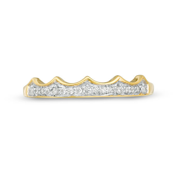 0.088 CT. T.W. Diamond Crown Stackable Band in 10K Gold