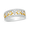 0.29 CT. T.W. Diamond Alternating Circle and Tilted Square Band in 10K Two-Tone Gold