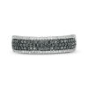 0.23 CT. T.W. Enhanced Black and White Diamond Multi-Row Band in 10K White Gold