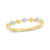 Thumbnail Image 0 of 0.146 CT. T.W. Diamond and Beaded Alternating Stackable Band in 10K Gold