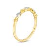 Thumbnail Image 1 of 0.146 CT. T.W. Diamond and Beaded Alternating Stackable Band in 10K Gold