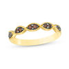 Thumbnail Image 0 of 0.145 CT. T.W. Enhanced Champagne Diamond Twist Vintage-Style Stackable Band in 10K Gold