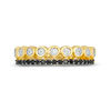Thumbnail Image 2 of 0.23 CT. T.W. Enhanced Black and White Diamond Double Row Stackable Band in 10K Gold