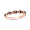 0.145 CT. T.W.  Champagne Diamond Twist Vintage-Style Stackable Band in 10K Rose Gold