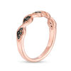 Thumbnail Image 1 of 0.145 CT. T.W.  Champagne Diamond Twist Vintage-Style Stackable Band in 10K Rose Gold