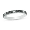 Thumbnail Image 0 of 0.149 CT. T.W. Enhanced Black and White Diamond Vintage-Style Stackable Band in 10K White Gold