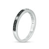 Thumbnail Image 1 of 0.149 CT. T.W. Enhanced Black and White Diamond Vintage-Style Stackable Band in 10K White Gold