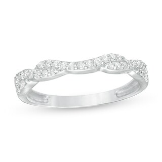 0.20 CT. T.W. Diamond Twist Contour Anniversary Band in 14K White Gold