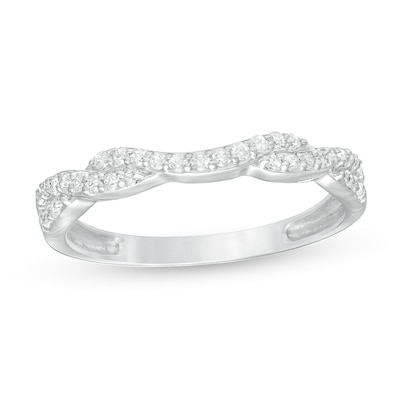 0.20 CT. T.W. Diamond Twist Contour Anniversary Band in 14K White Gold