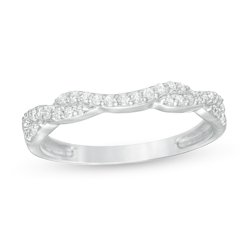 0.20 CT. T.W. Diamond Twist Contour Anniversary Band in 14K White Gold|Peoples Jewellers